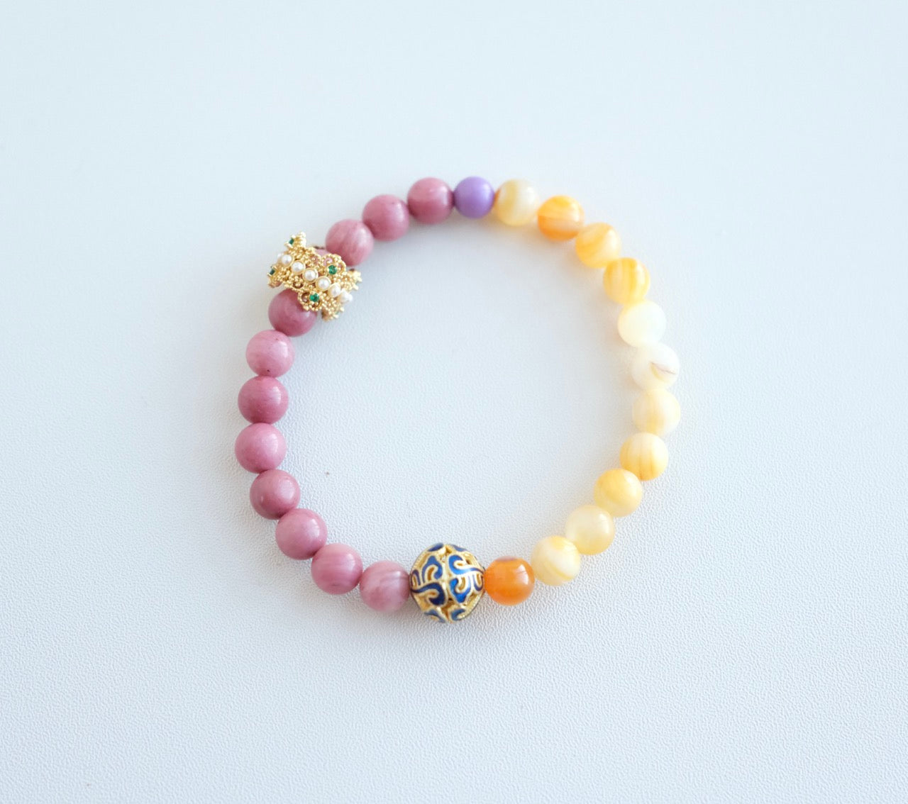 Blush & Sunset Beaded Bracelet