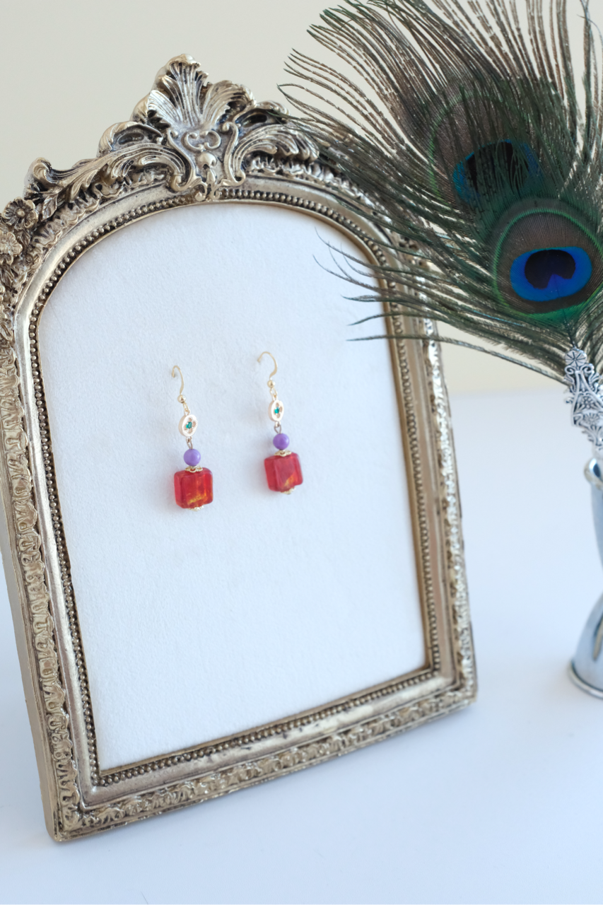 Amber Glow Drop Earrings