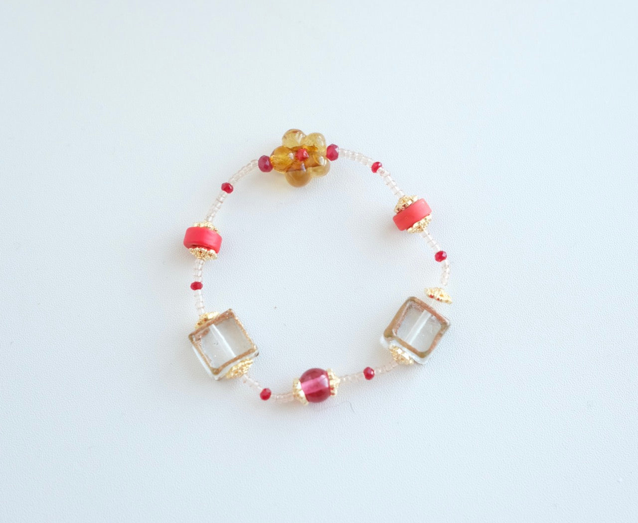 Coral Beaded Bracelet