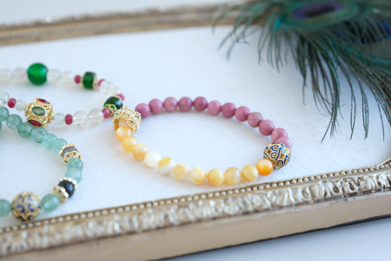 Blush & Sunset Beaded Bracelet