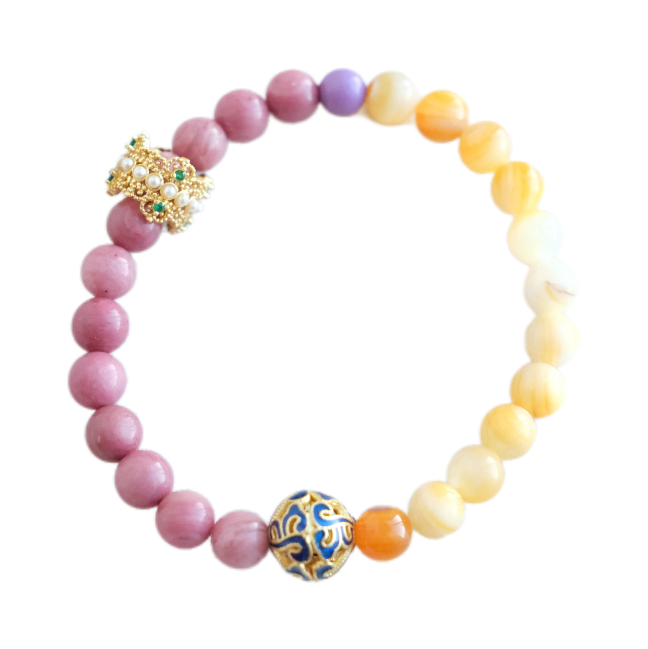 Blush & Sunset Beaded Bracelet