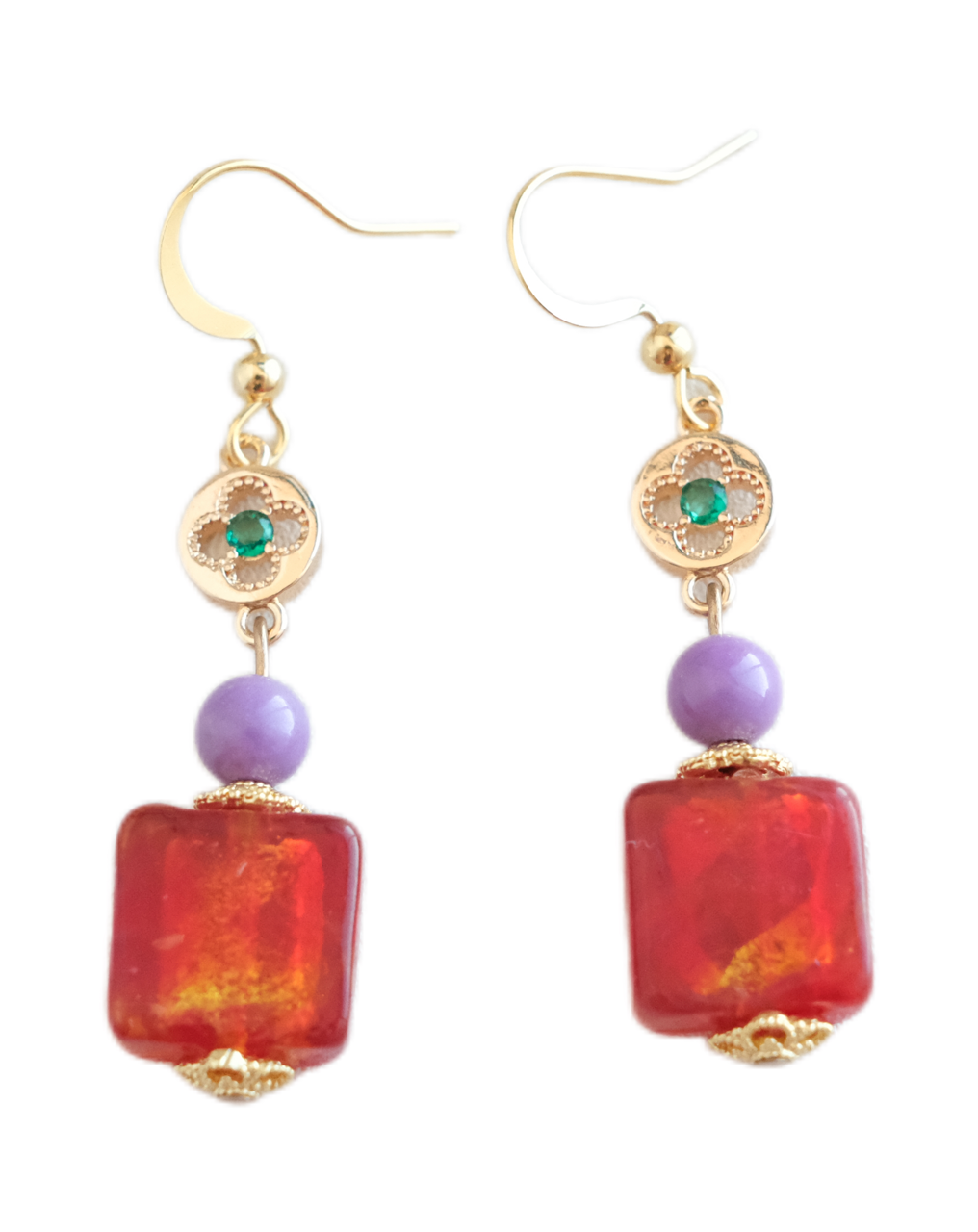 Amber Glow Drop Earrings